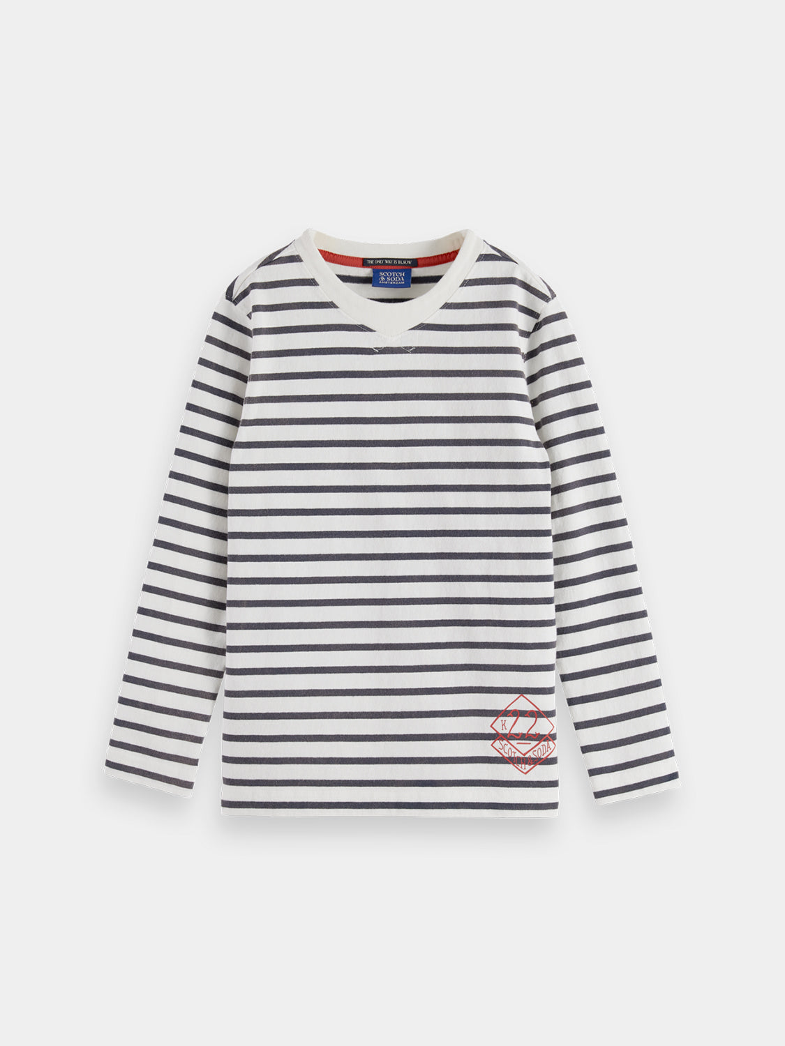 Kids - Denim washed breton t-shirt - Scotch & Soda AU