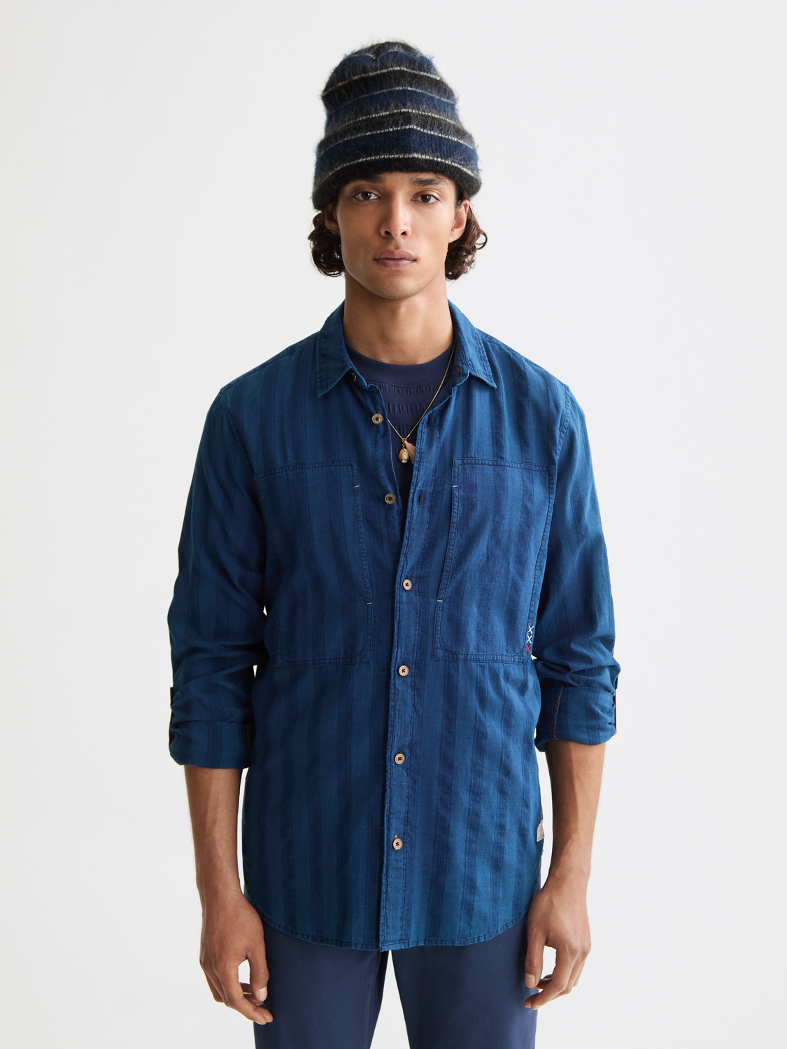 Textured indigo shirt - Scotch & Soda AU