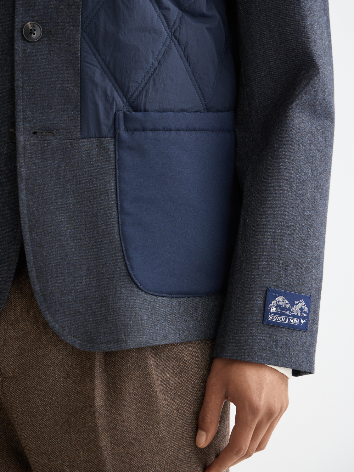Colourblock padded blazer - Scotch & Soda AU