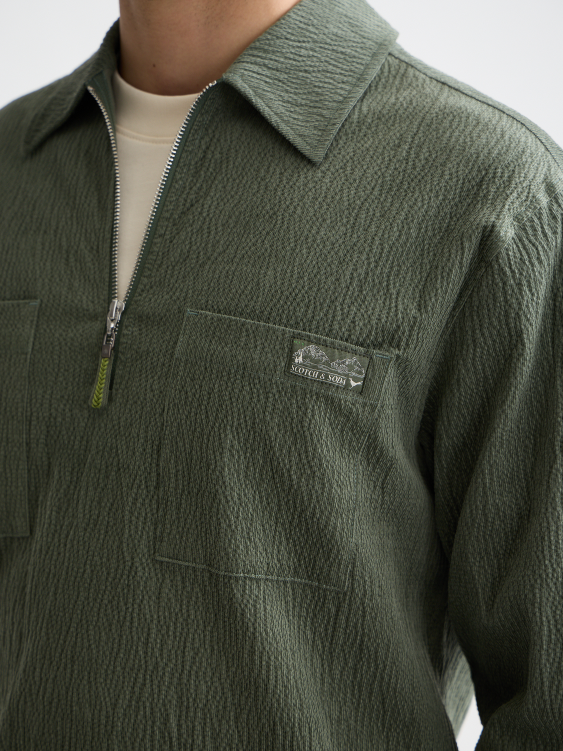 Quarter zip corduroy shirt - Scotch & Soda AU