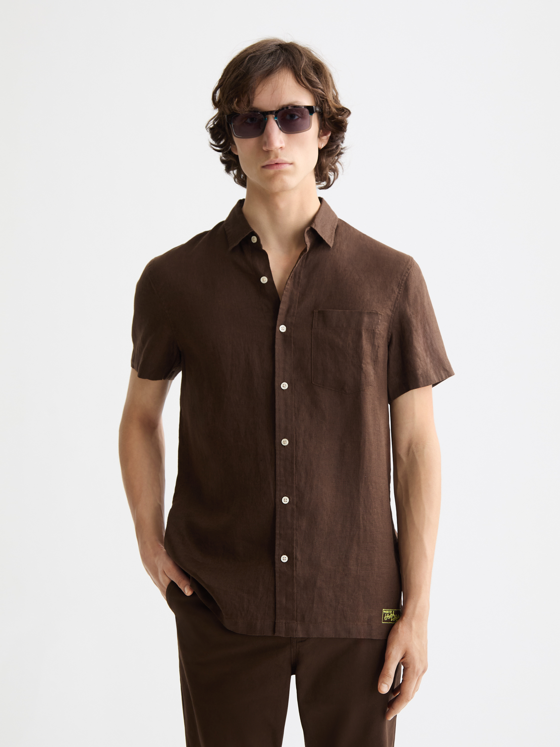 Short sleeved linen shirt - Scotch & Soda AU
