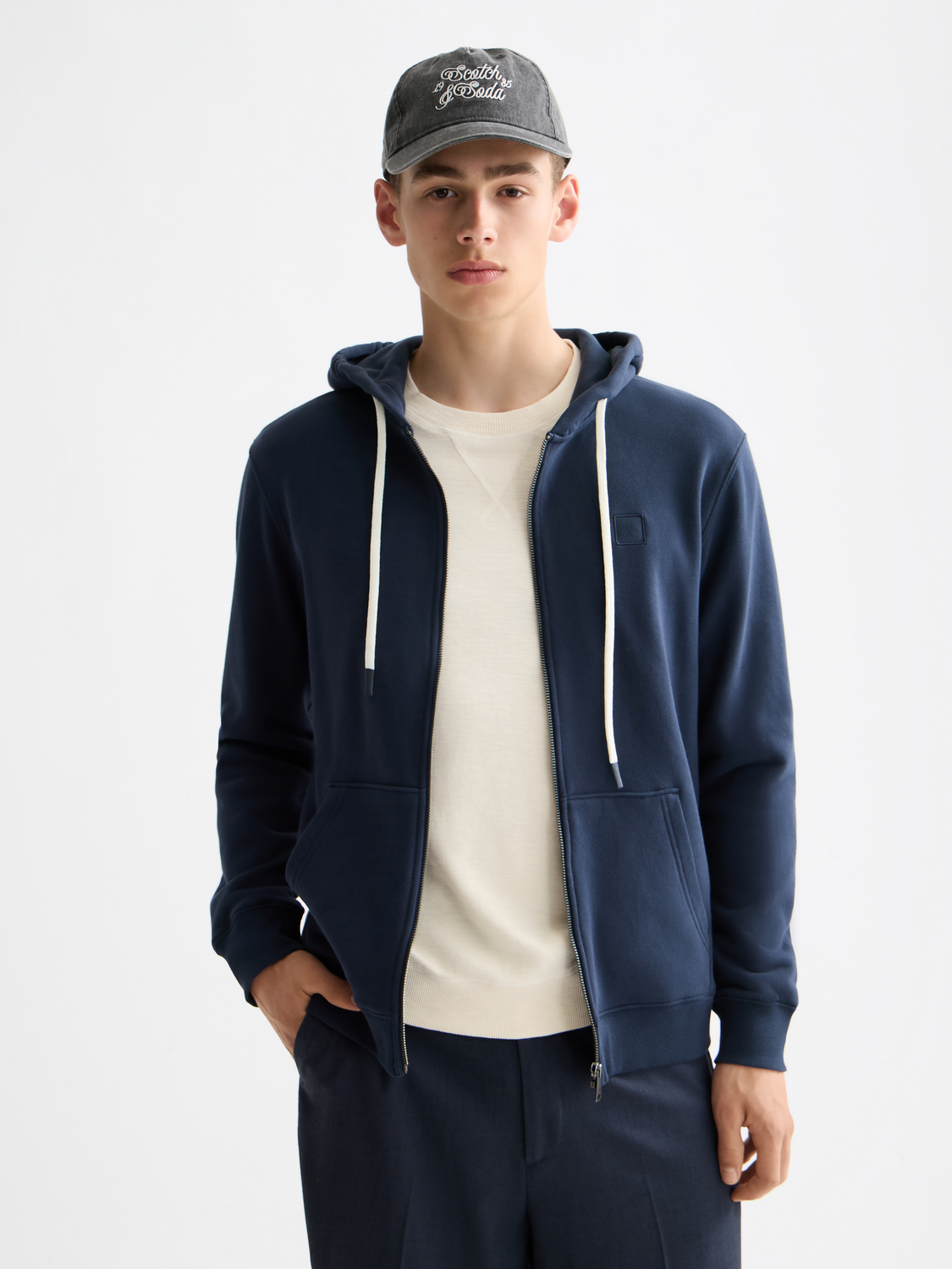 Zip-thru logo hoodie - Scotch & Soda AU