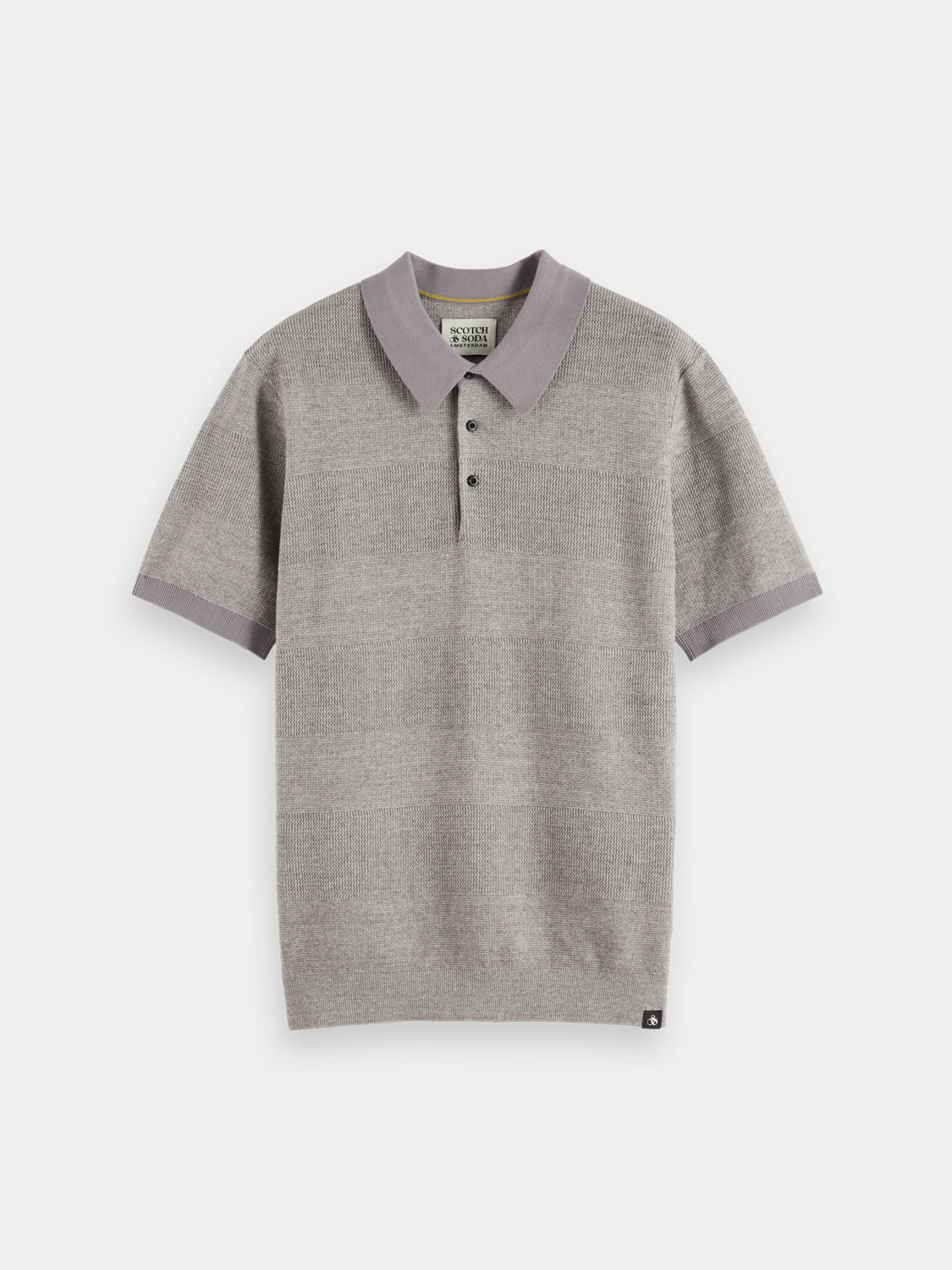 Knitted tonal striped polo - Scotch & Soda AU