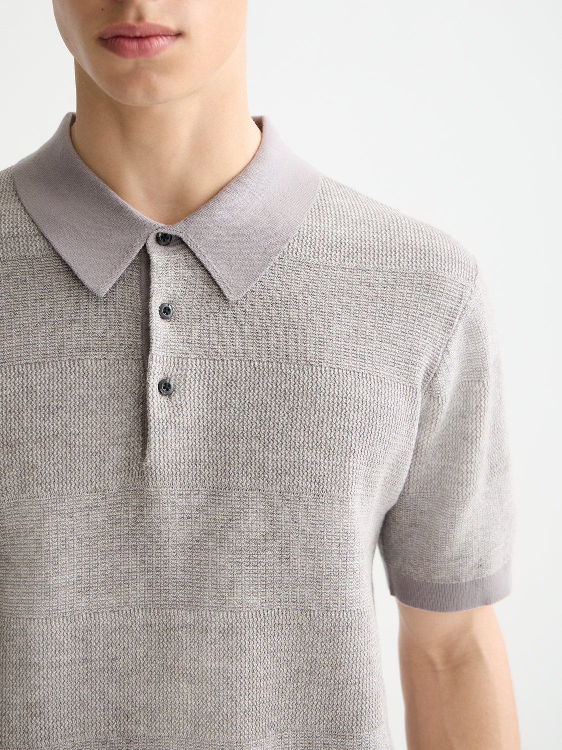 Knitted tonal striped polo - Scotch & Soda AU
