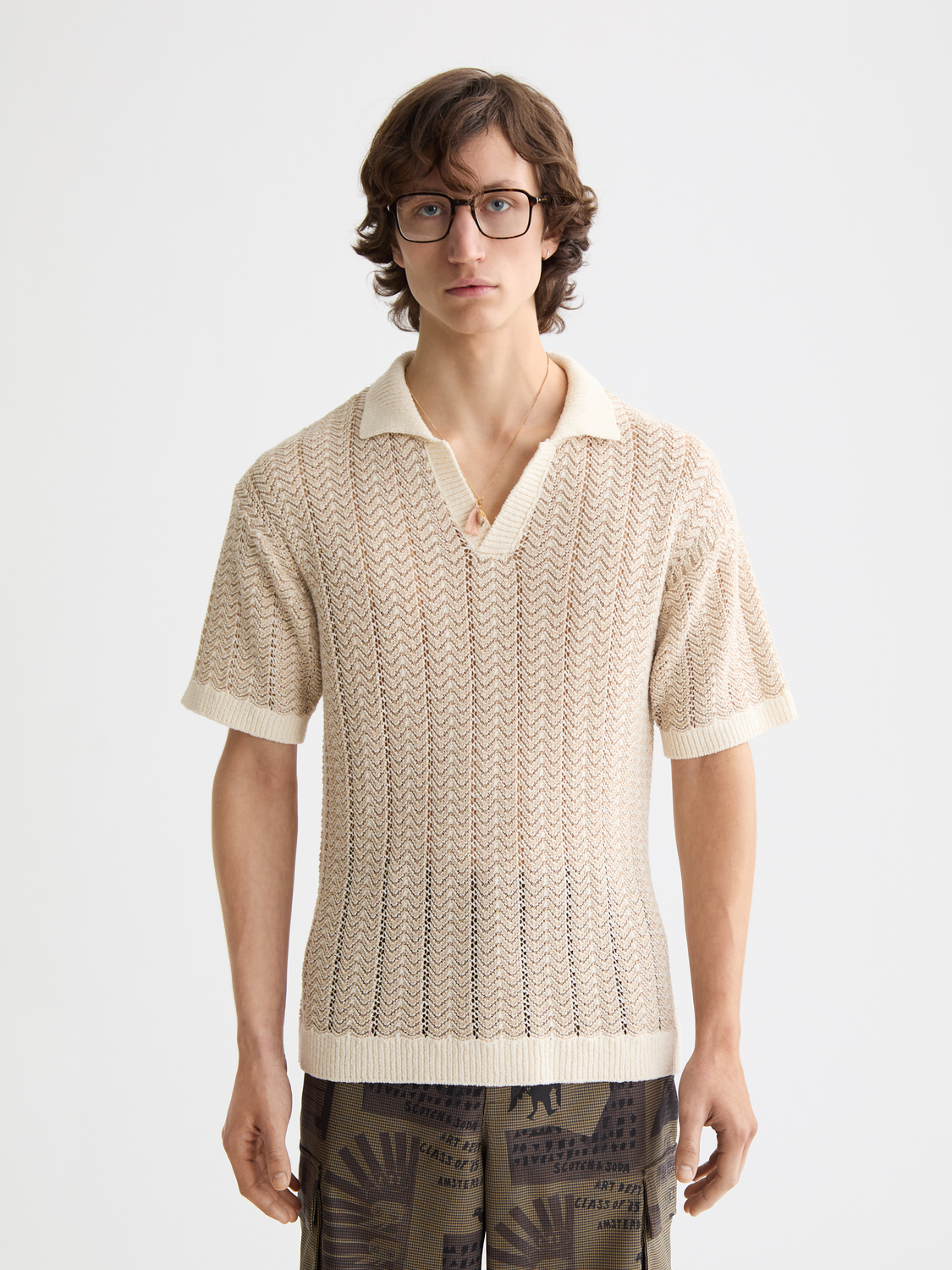 Knitted v-neck polo - Scotch & Soda AU