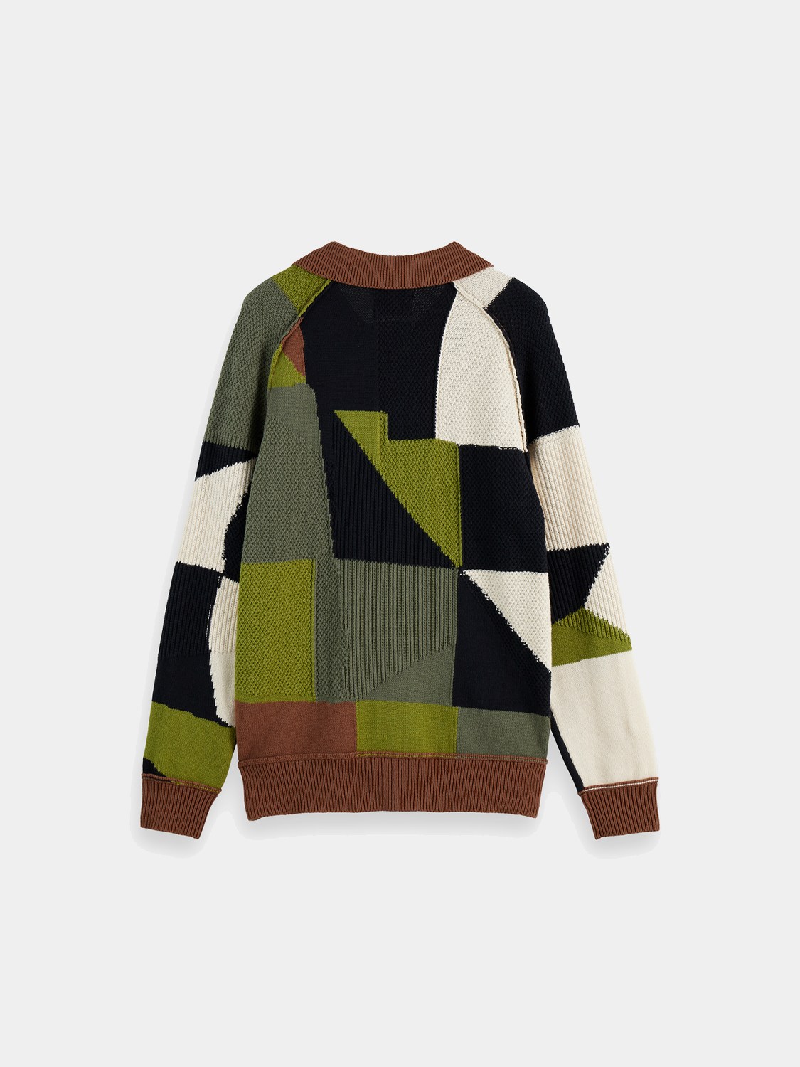 Patchwork long sleeved polo - Scotch & Soda AU