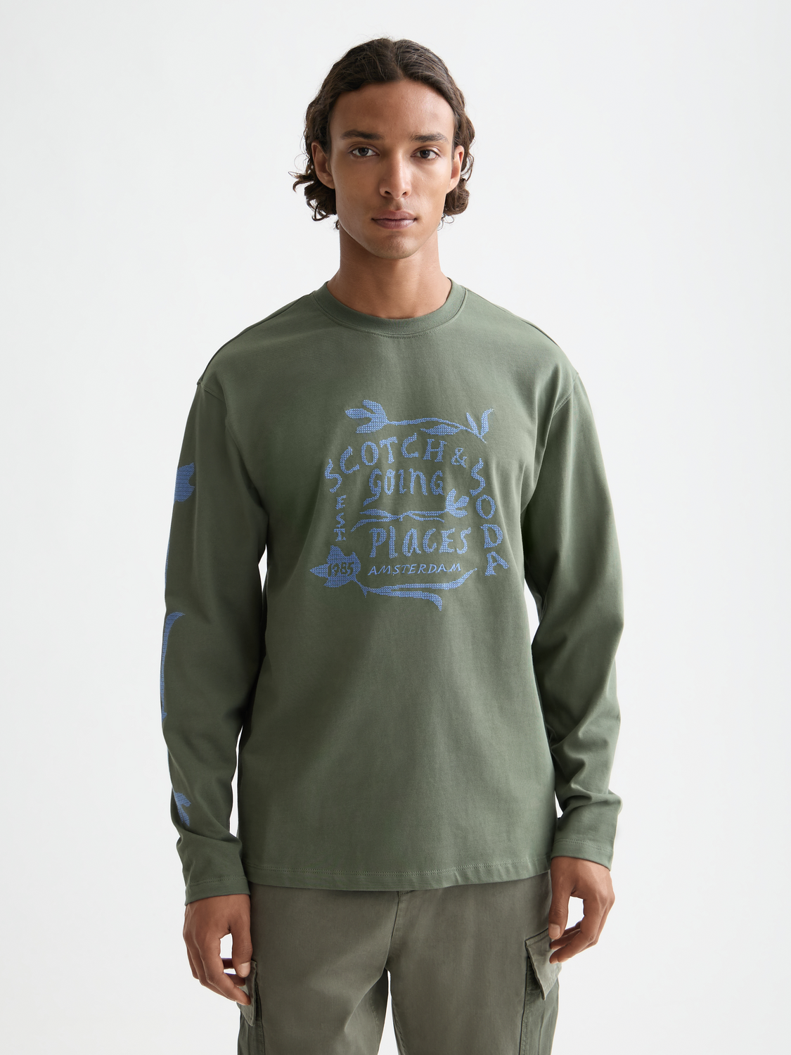 Long sleeved artwork t-shirt - Scotch & Soda AU