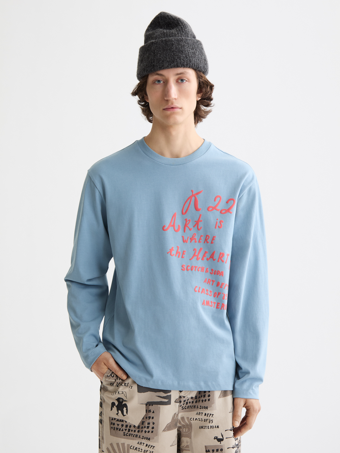 Long sleeved artwork t-shirt - Scotch & Soda AU