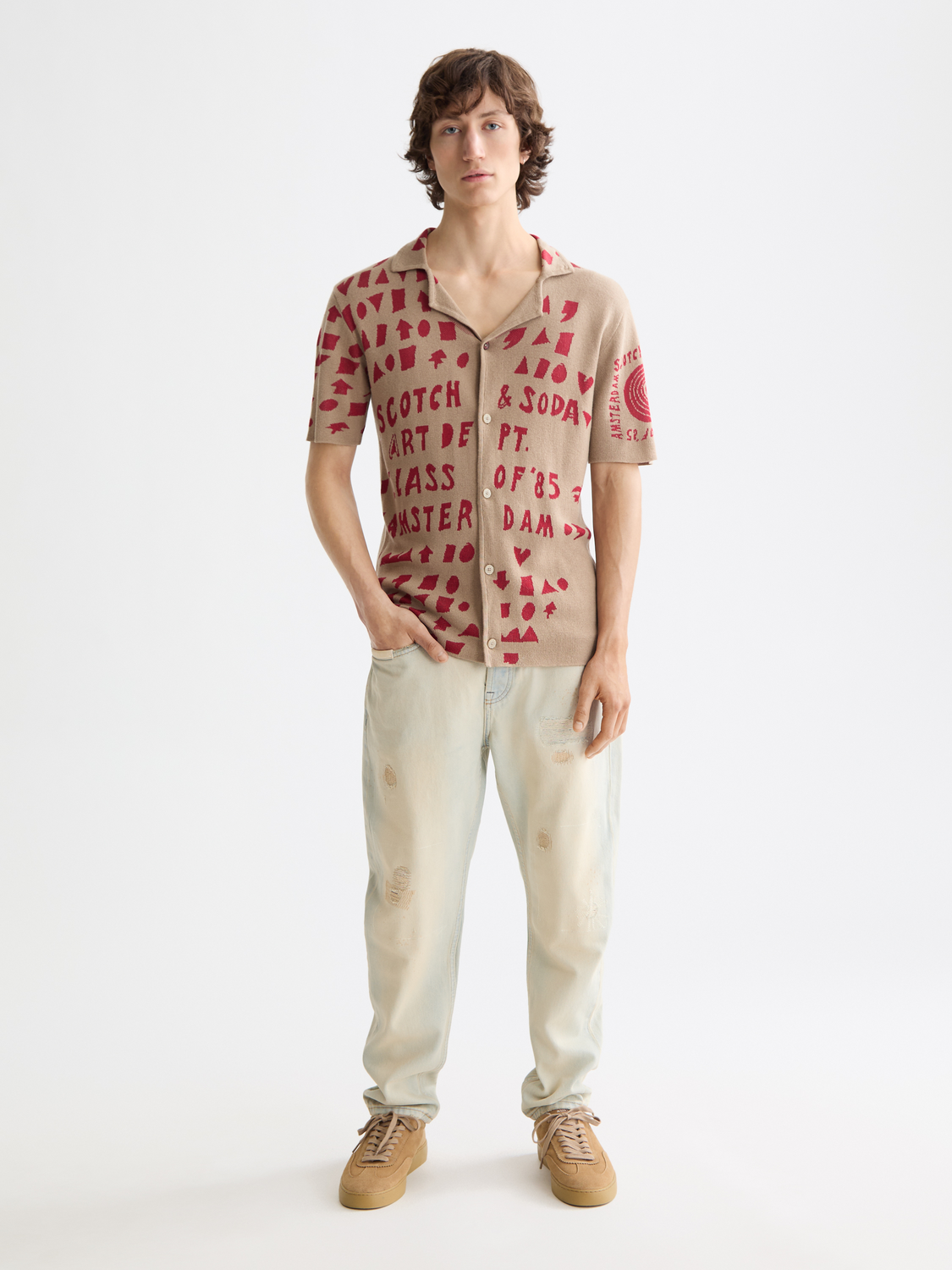 Jacquard knitted shirt - Scotch & Soda AU