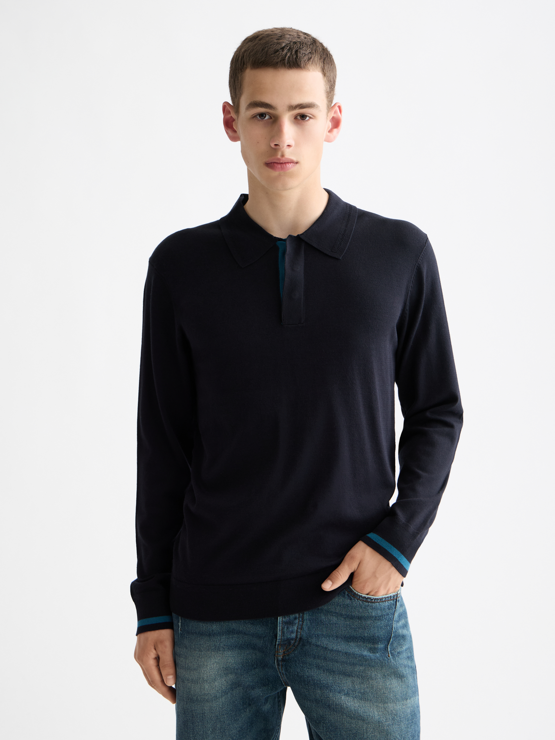 Knitted long sleeved polo - Scotch & Soda AU