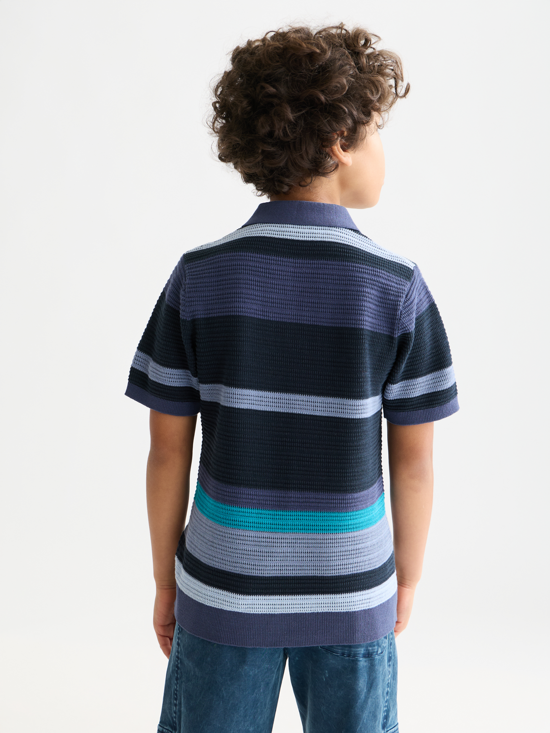 Kids - Striped knitted polo - Scotch & Soda AU