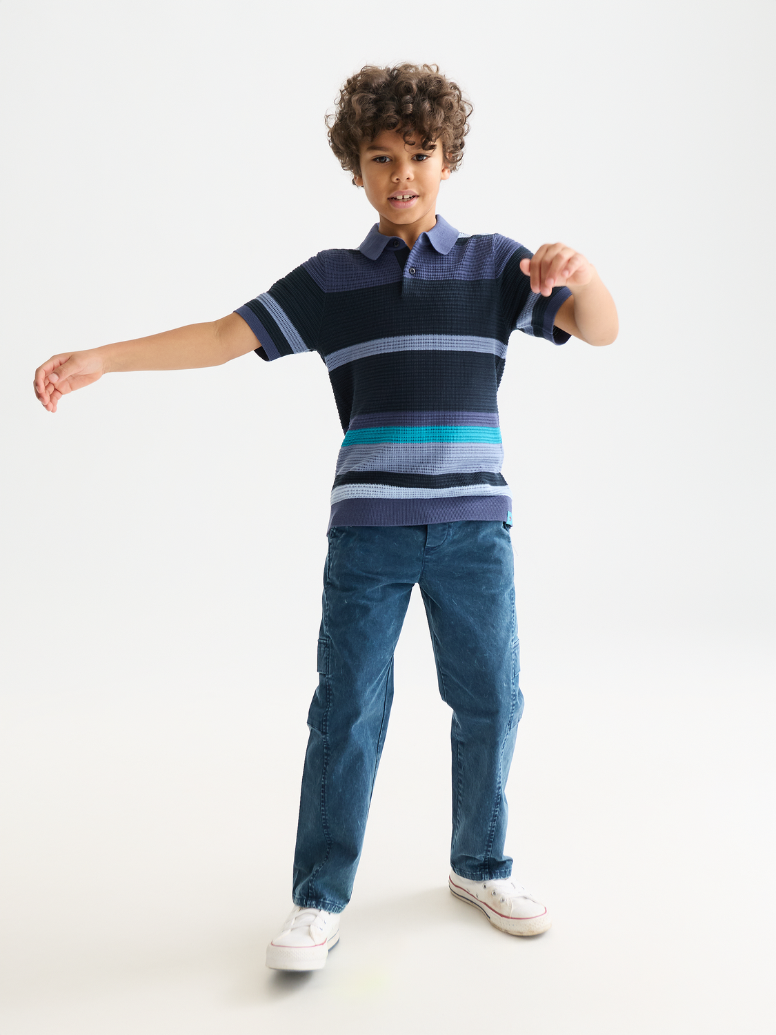 Kids - Striped knitted polo - Scotch & Soda AU