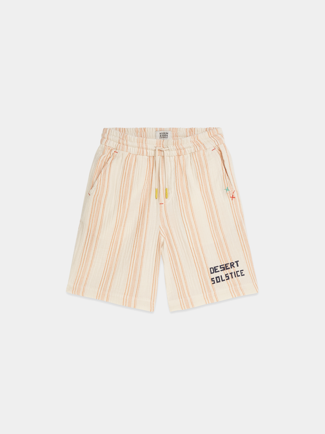 Kids - Embroidered striped shorts - Scotch & Soda AU
