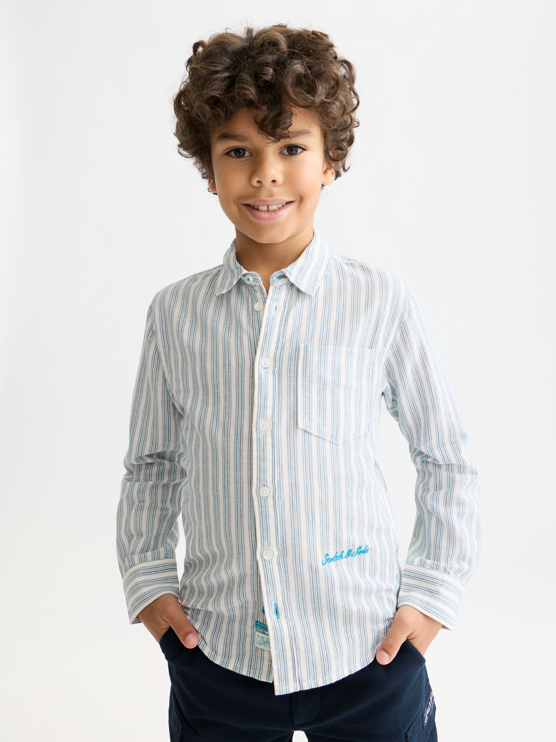 Kids - Striped linen shirt - Scotch & Soda AU