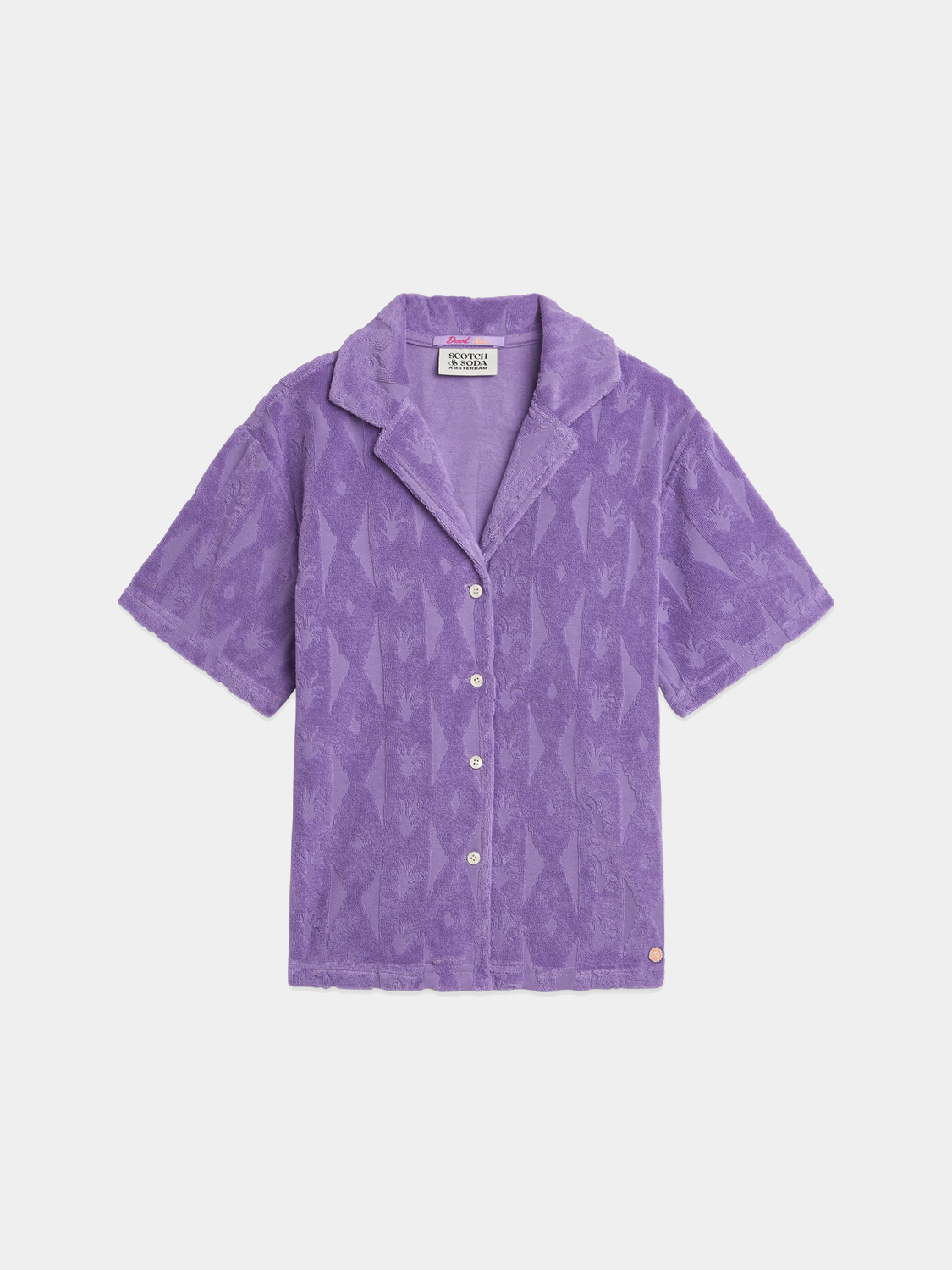 Kids - Jacquard towelling short sleeved shirt - Scotch & Soda AU
