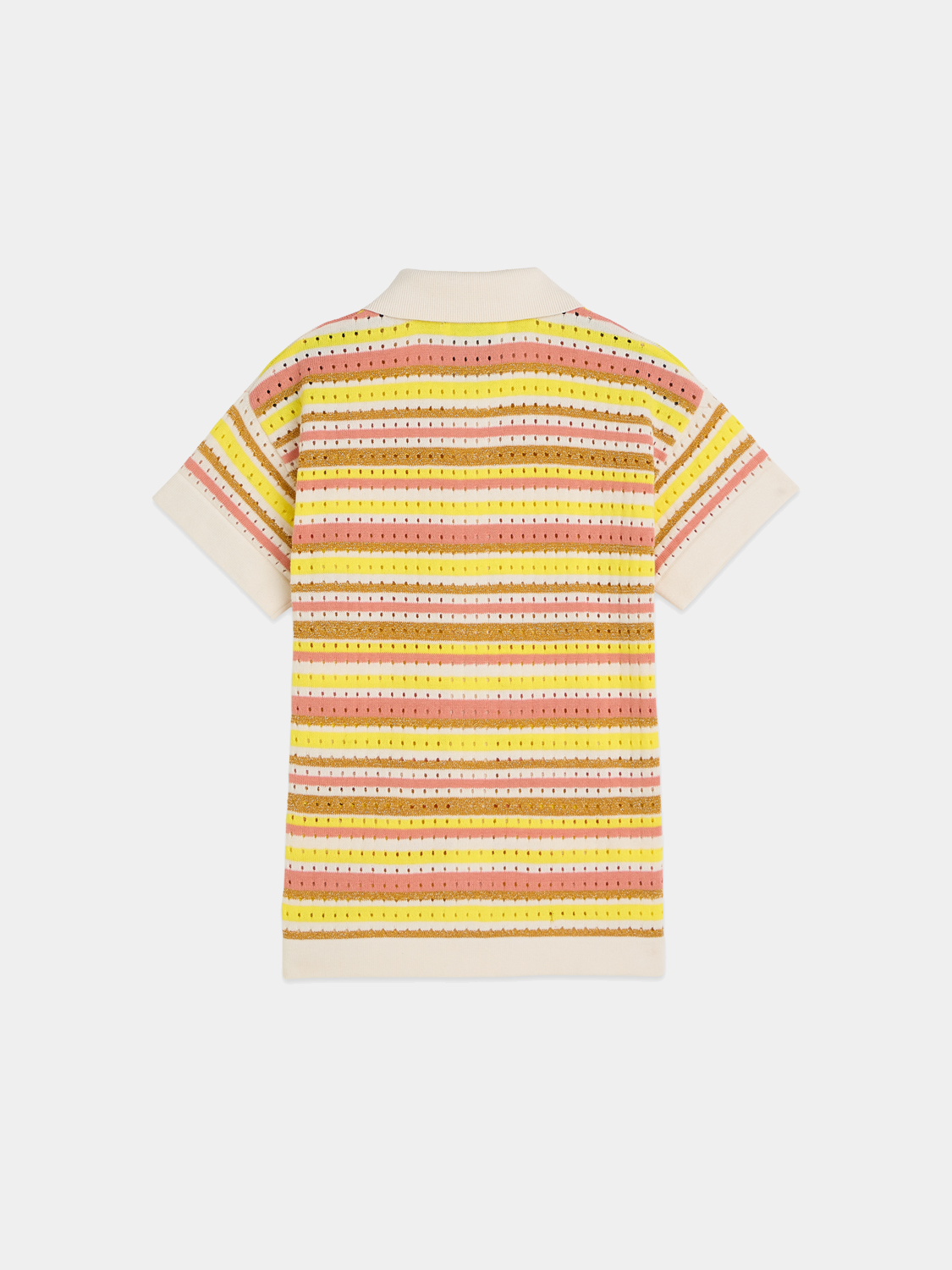 Kids - Lurex knitted short sleeved shirt - Scotch & Soda AU