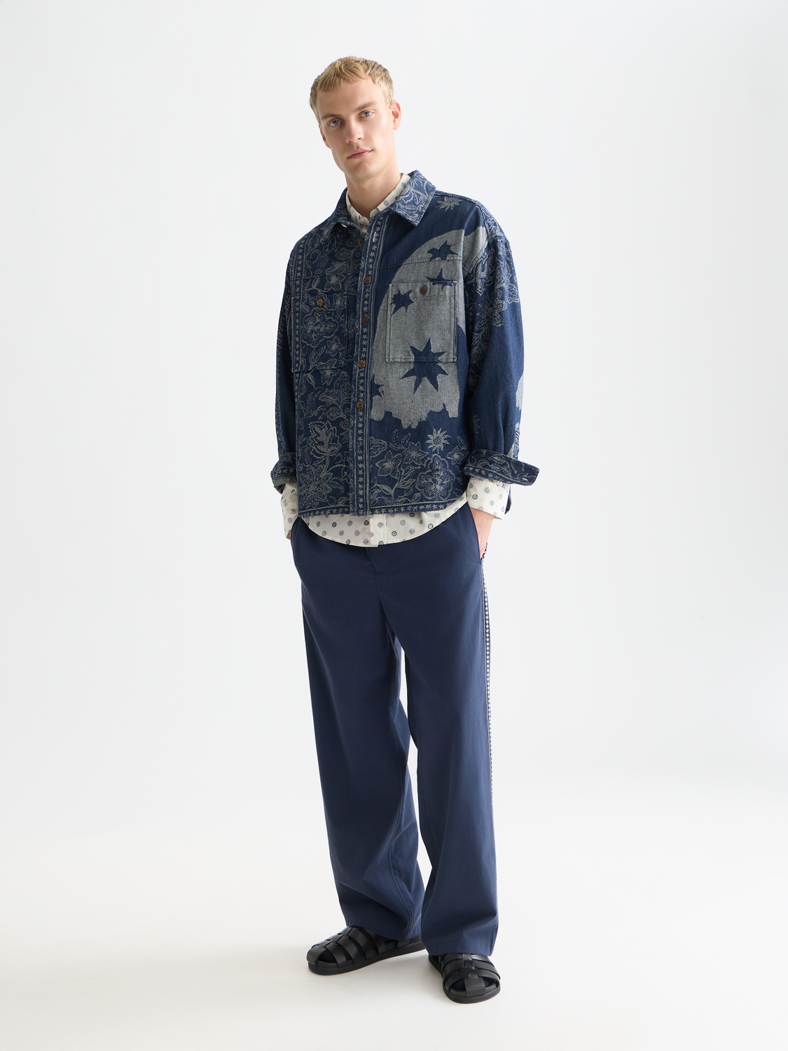 Denim jacquard overshirt - Scotch & Soda AU
