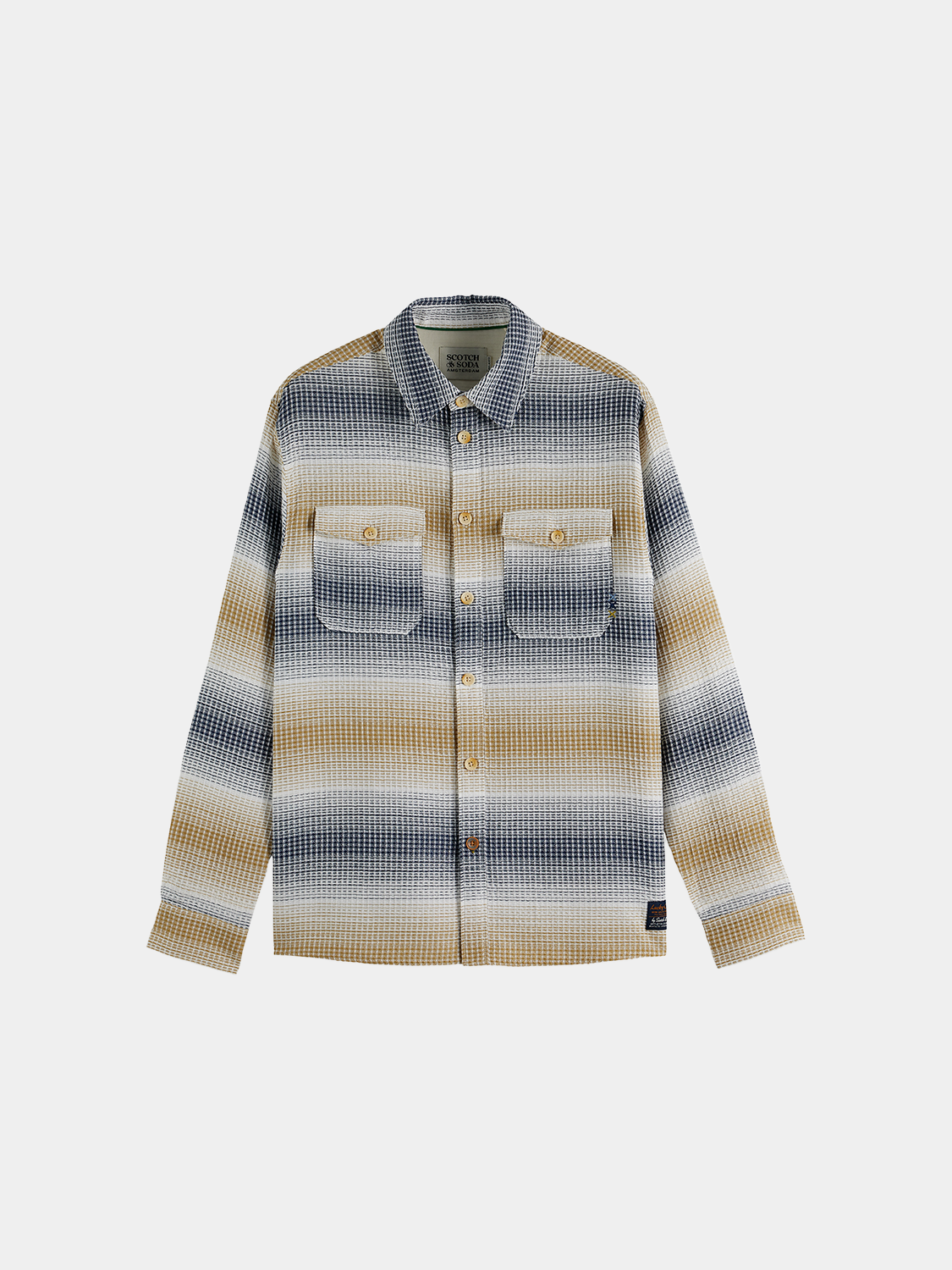 Striped waffle shirt - Scotch & Soda AU