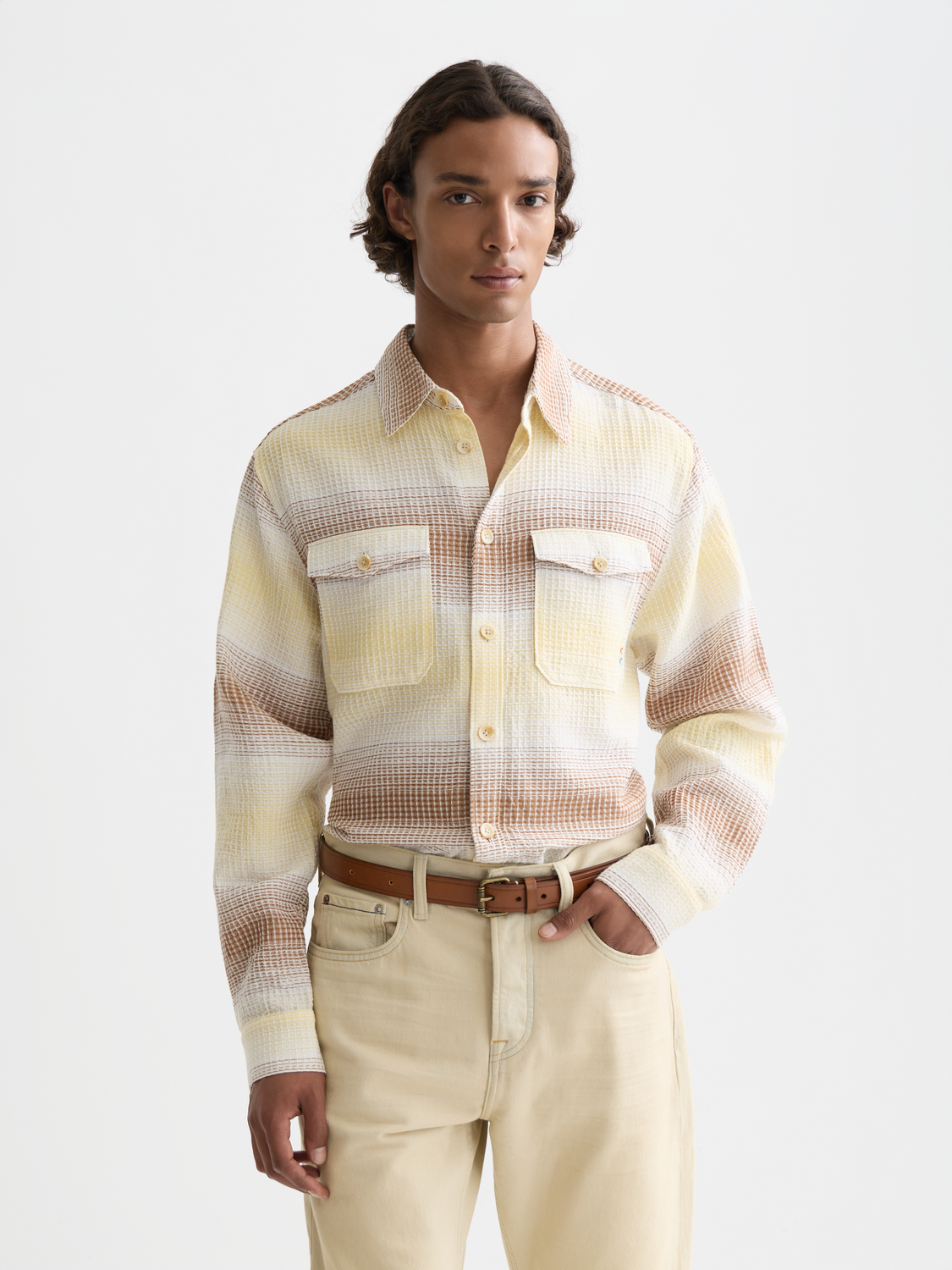 Striped waffle shirt - Scotch & Soda AU