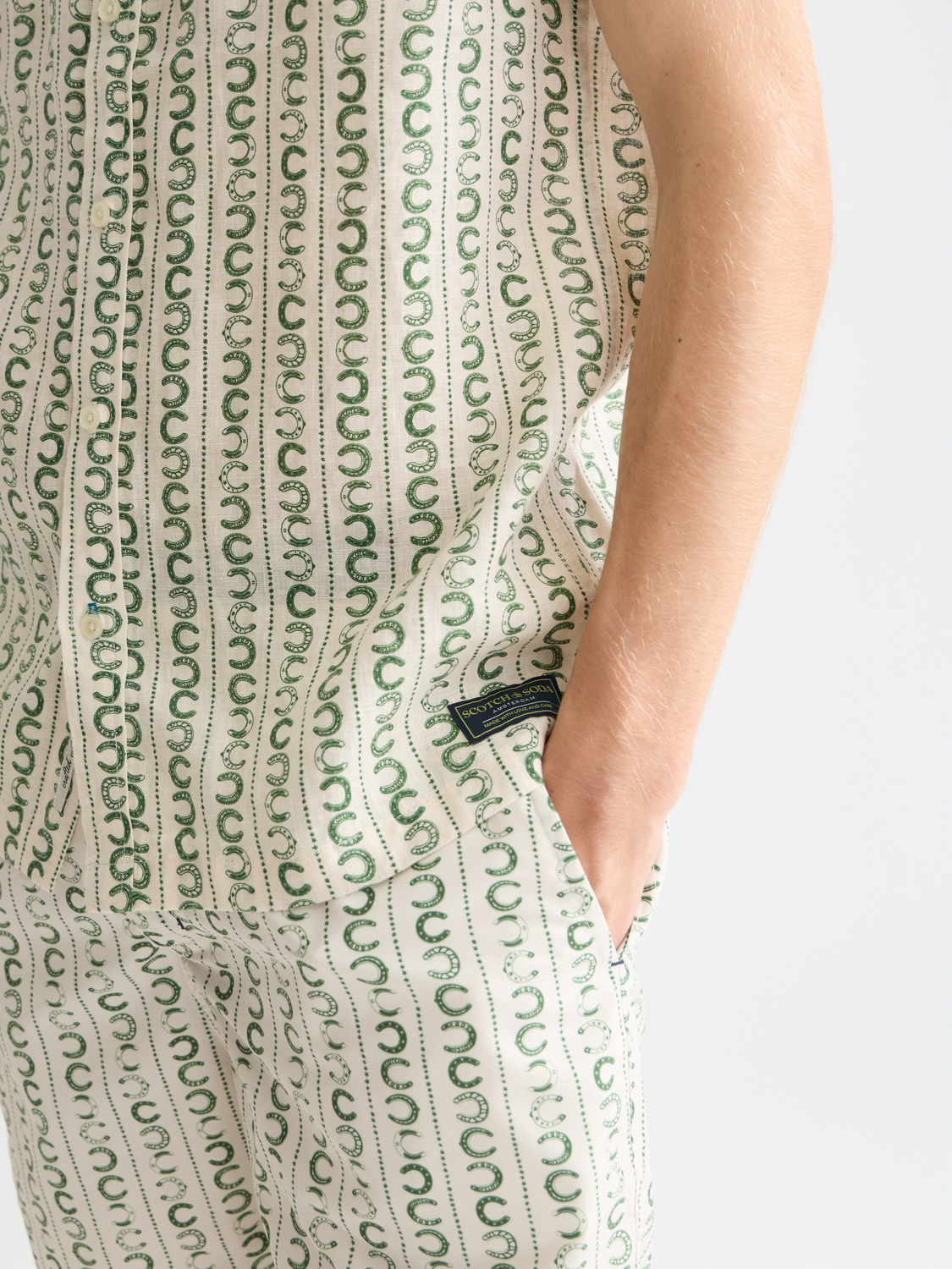 Printed short sleeved linen shirt - Scotch & Soda AU