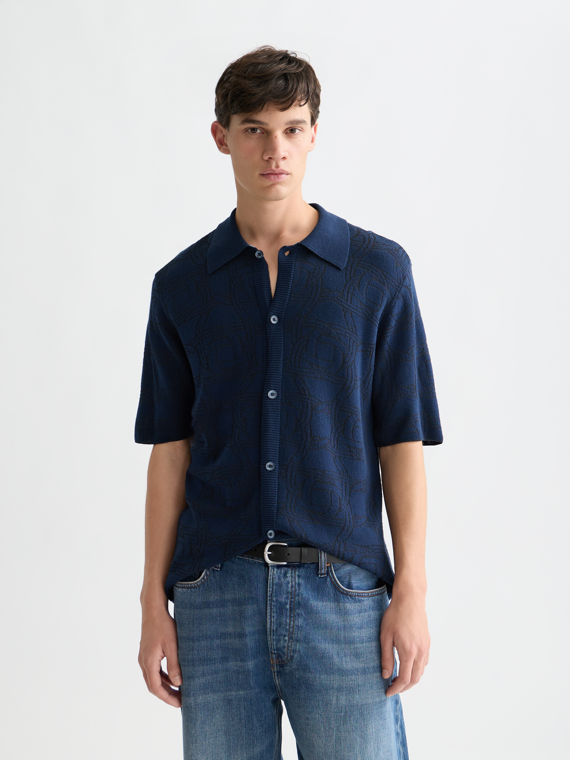 Knitted jaquard short sleeved shirt - Scotch & Soda AU