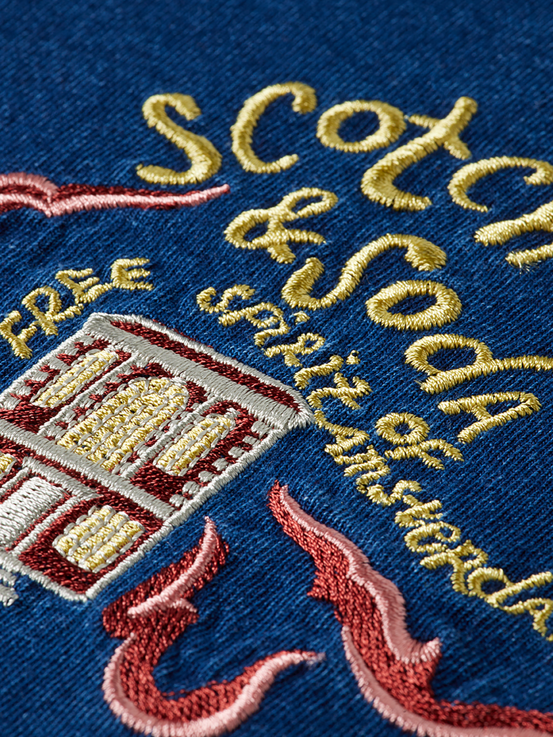 Embroidered indigo t-shirt - Scotch & Soda AU