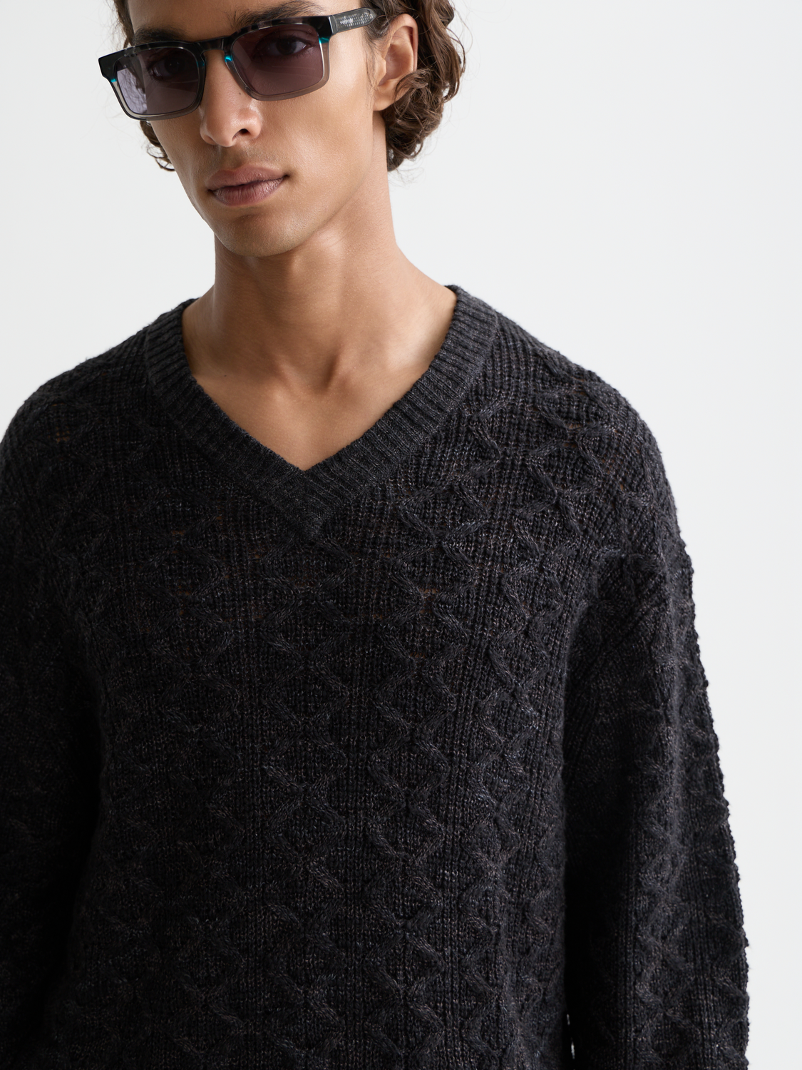 V-neck cable pullover - Scotch & Soda AU