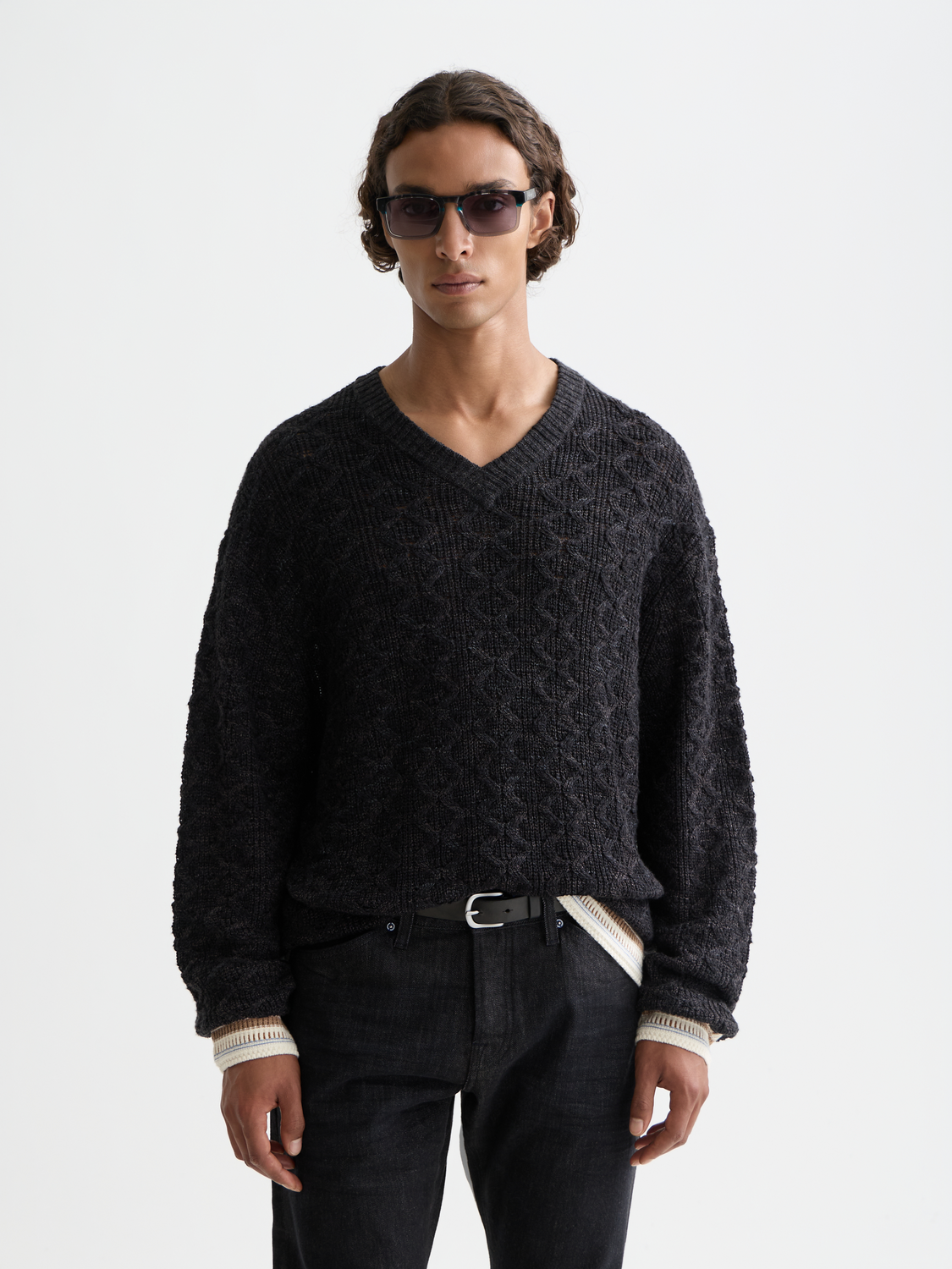 V-neck cable pullover - Scotch & Soda AU