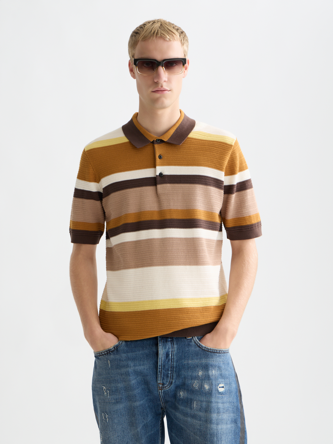 Knitted striped polo - Scotch & Soda AU