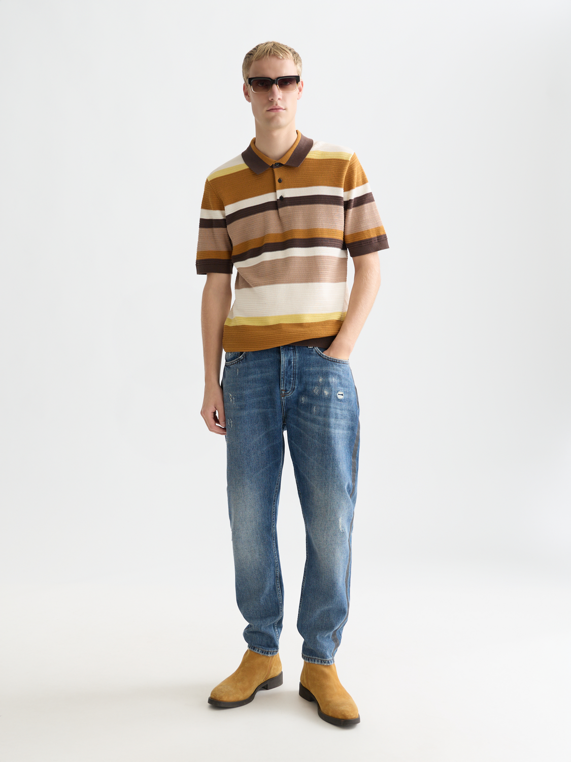 Knitted striped polo - Scotch & Soda AU