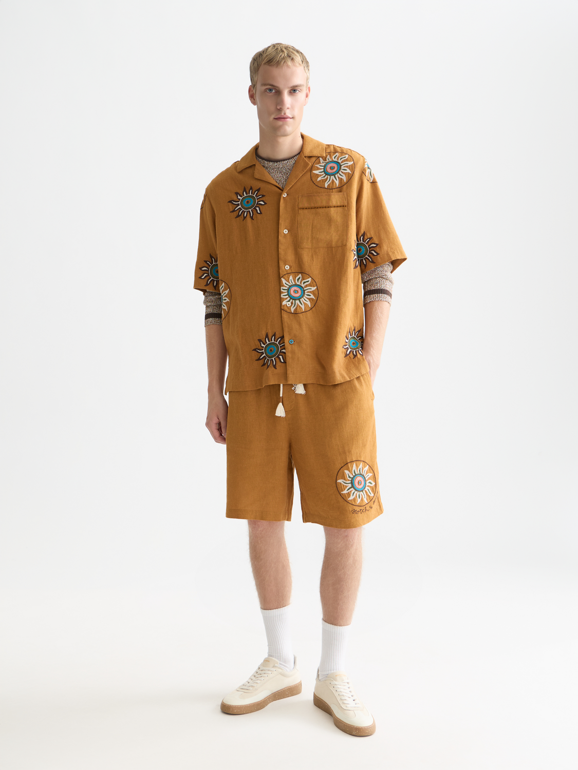 Embroidered linen short sleeved shirt - Scotch & Soda AU