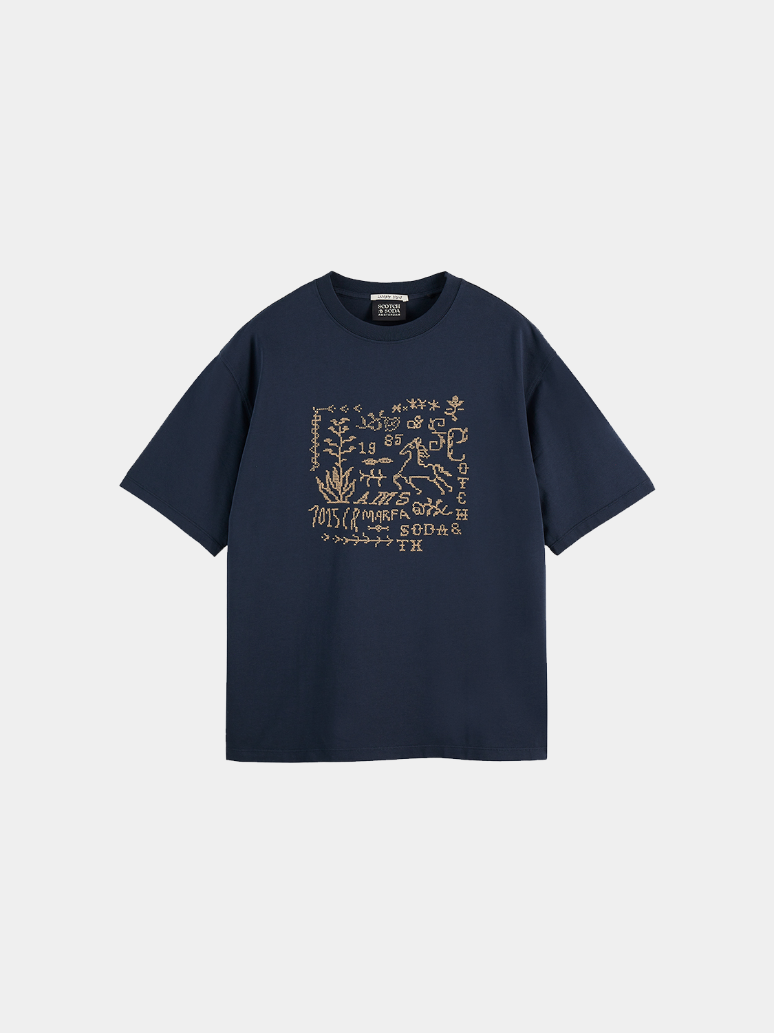 Cross-stitched artwork t-shirt - Scotch & Soda AU