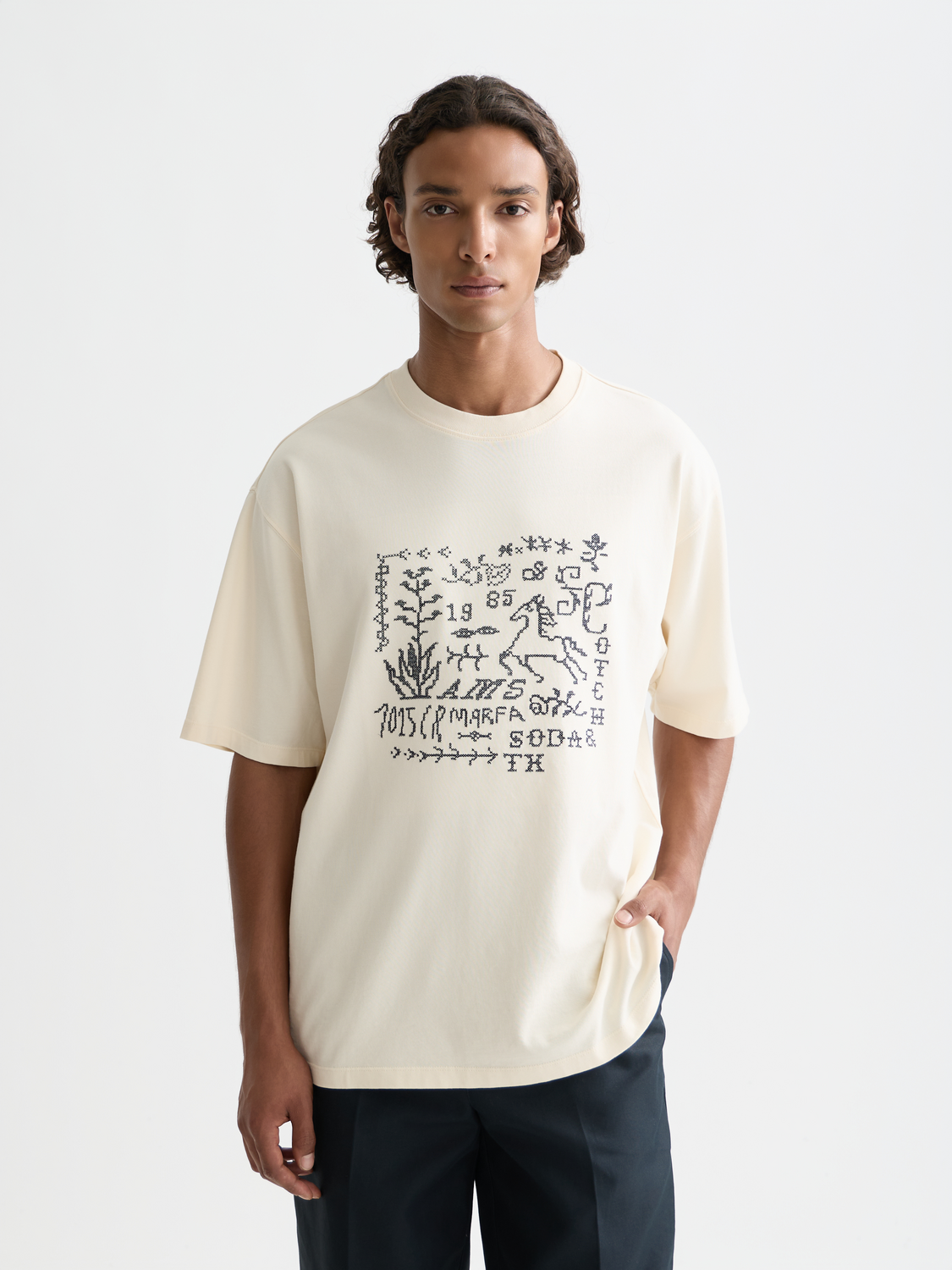 Cross-stitched artwork t-shirt - Scotch & Soda AU