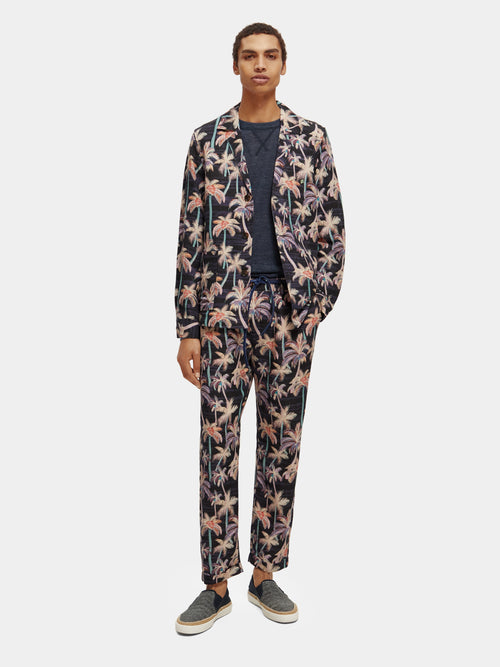 Twilt printed linen blend pleated chino - Scotch & Soda AU