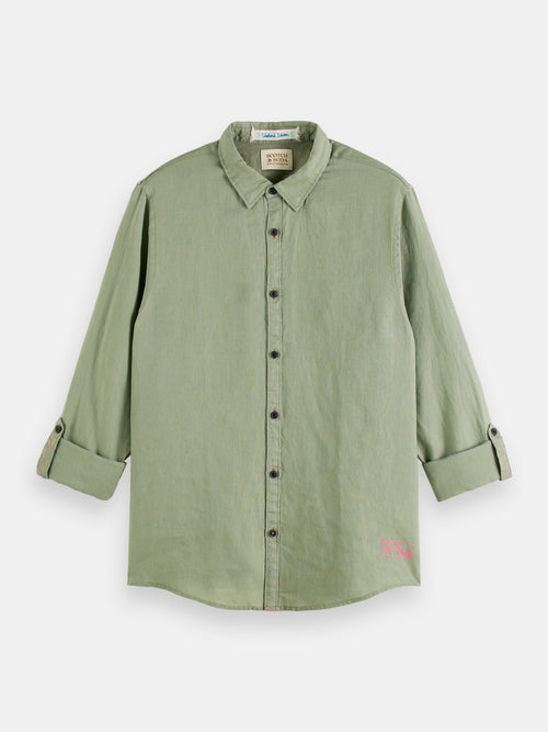 Linen shirt with sleeve roll-up - Scotch & Soda AU