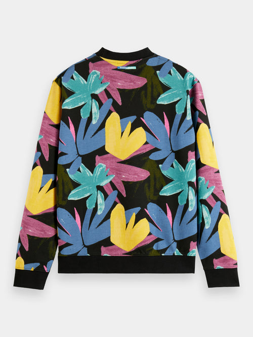 Printed crewneck organic cotton sweatshirt - Scotch & Soda AU