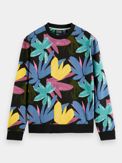 Printed crewneck organic cotton sweatshirt - Scotch & Soda AU