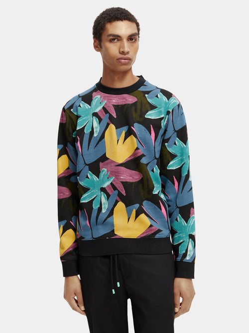 Printed crewneck organic cotton sweatshirt - Scotch & Soda AU