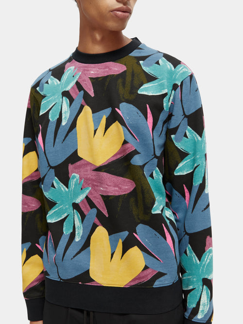 Printed crewneck organic cotton sweatshirt - Scotch & Soda AU
