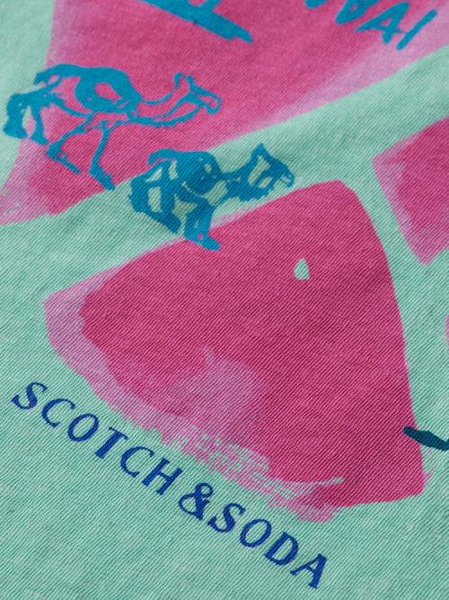 City artwork Cotton Linen T-shirt - Scotch & Soda AU