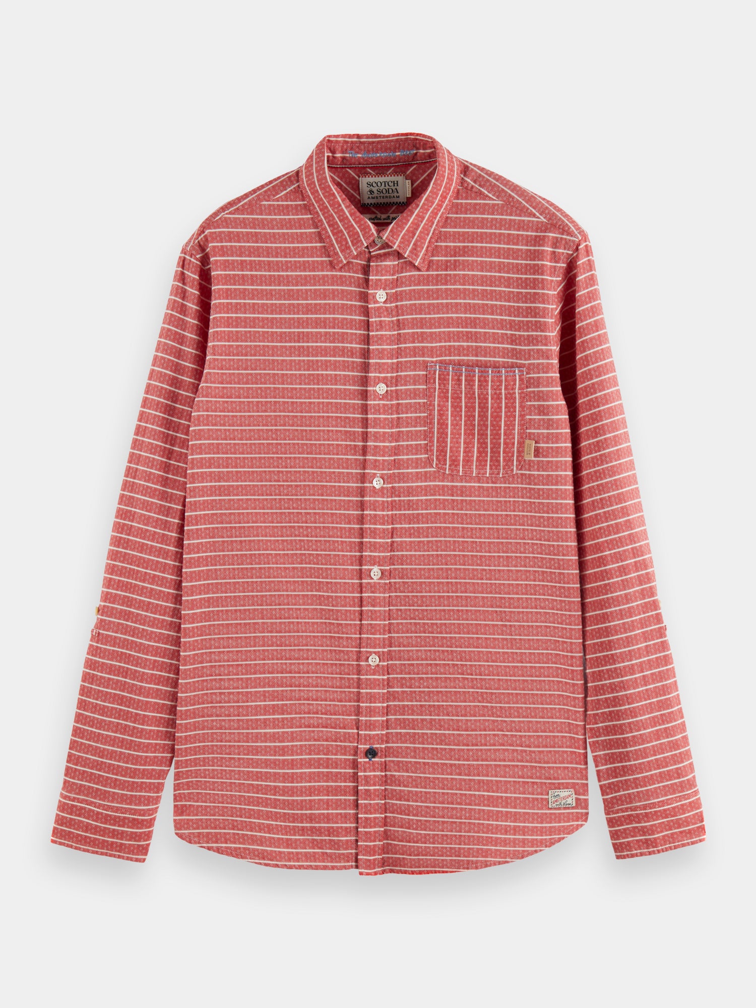 Regular-fit striped sleeve-adjustment shirt - Scotch & Soda AU