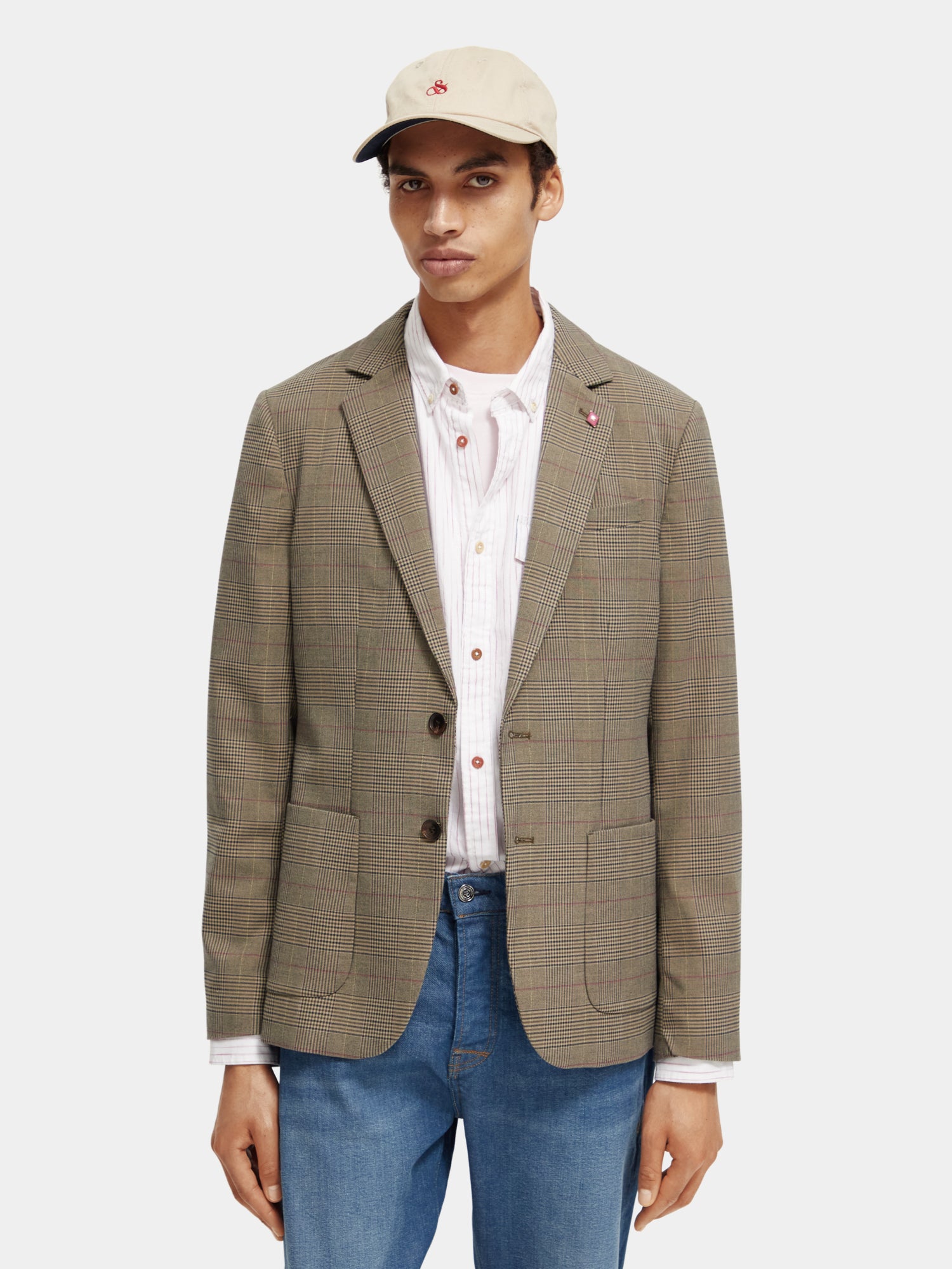 Single-breasted yarn-dyed checked blazer - Scotch & Soda AU