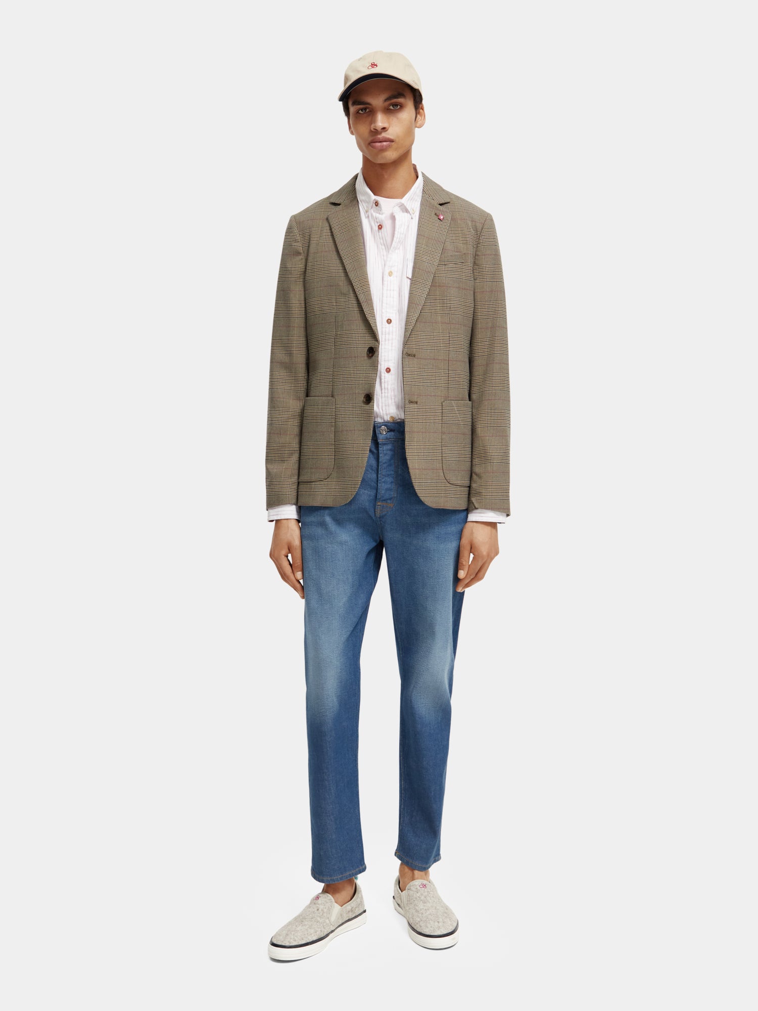 Single-breasted yarn-dyed checked blazer - Scotch & Soda AU