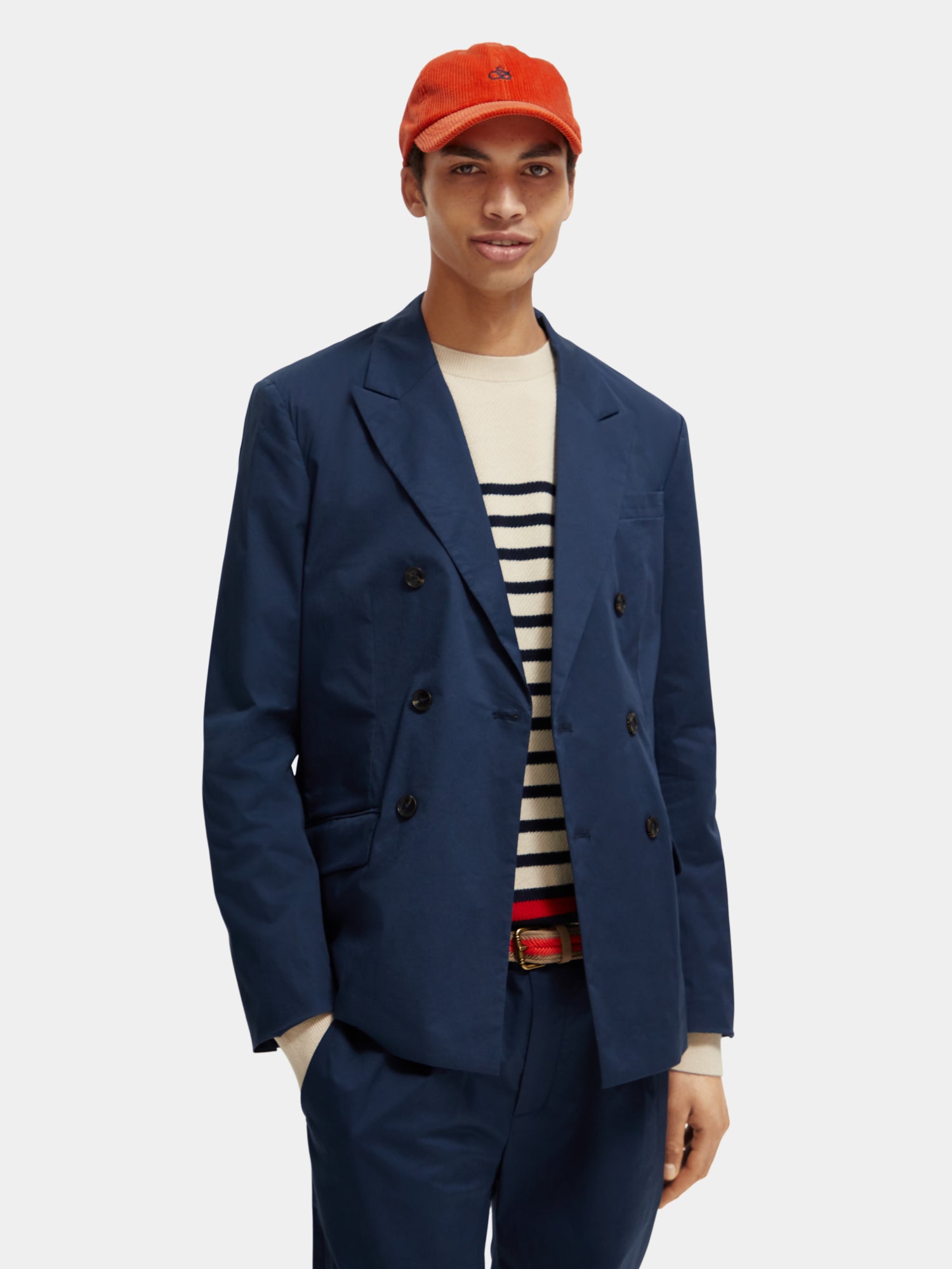 Double-breasted poplin blazer - Scotch & Soda AU
