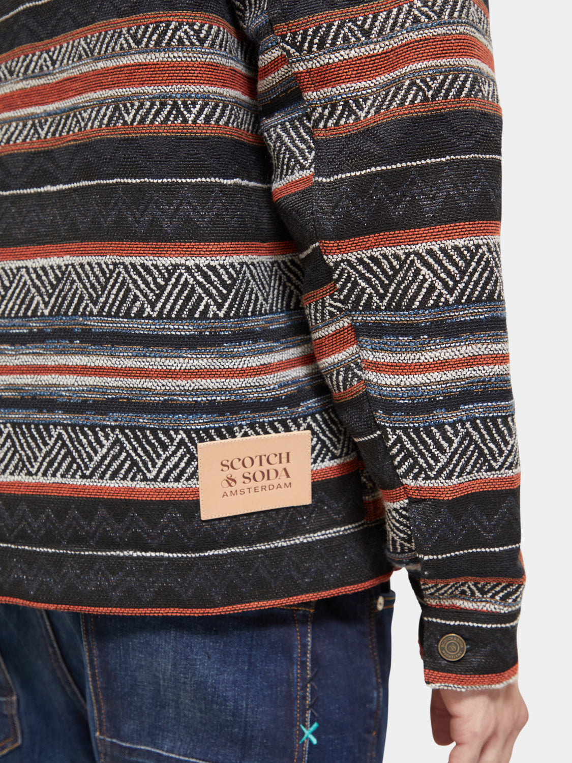 Cotton blend jacquard trucker jacket - Scotch & Soda AU