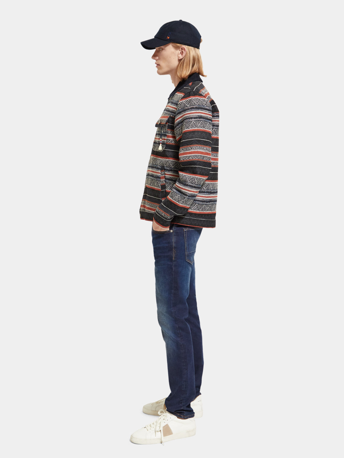Cotton blend jacquard trucker jacket - Scotch & Soda AU