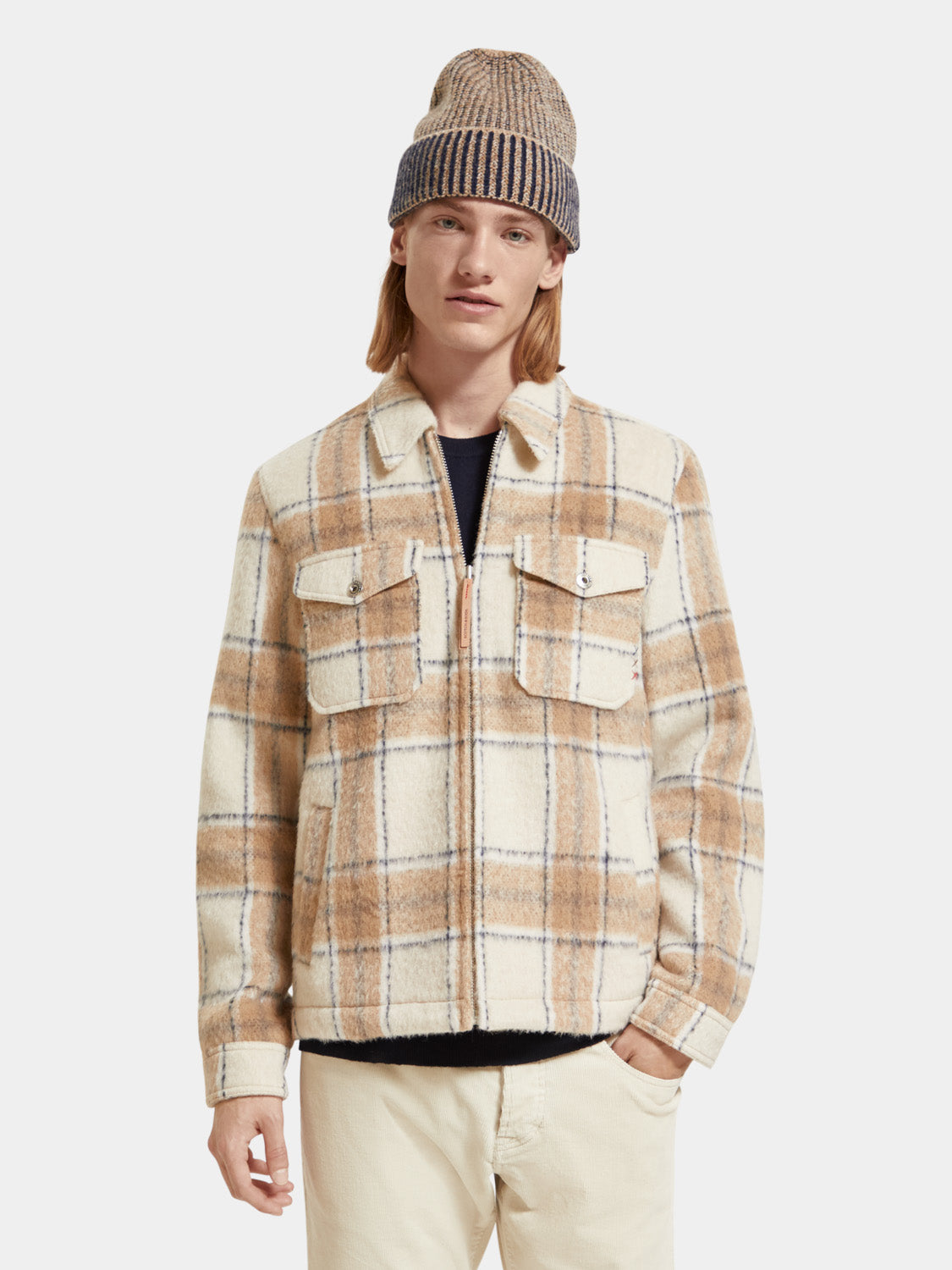 Check zip-through overshirt - Scotch & Soda AU