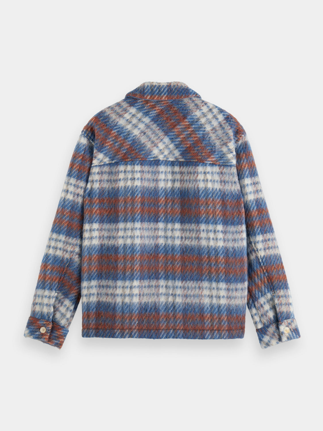 Brushed wool blend check overshirt - Scotch & Soda AU