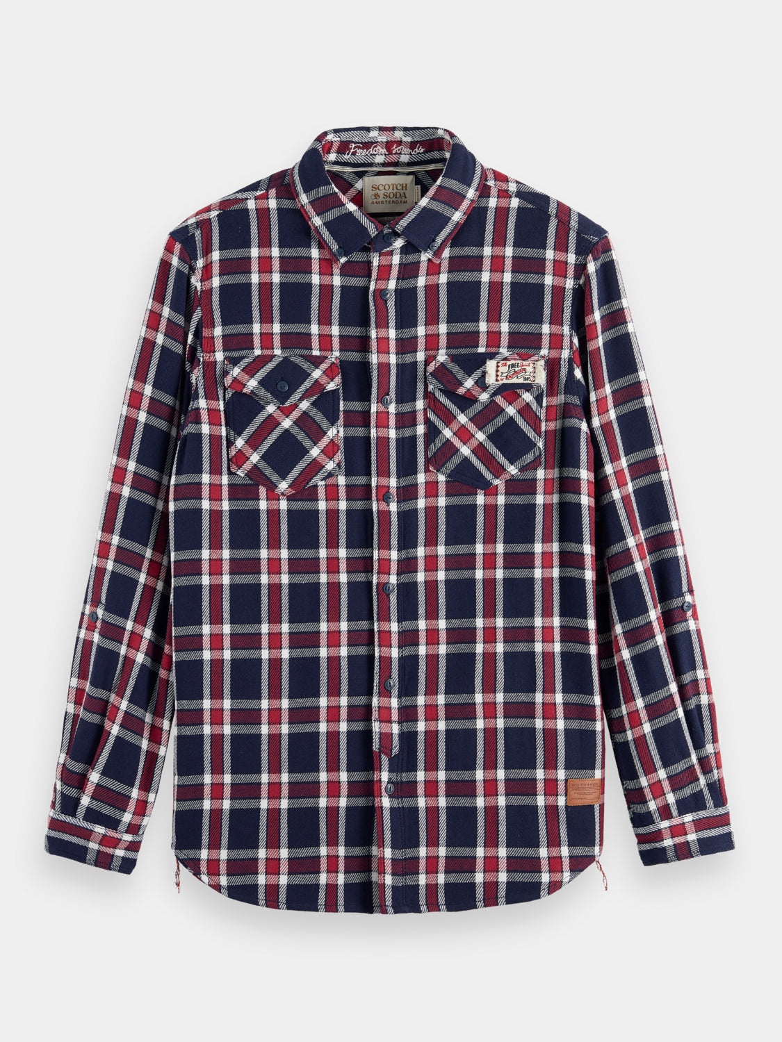 Double-faced twill check shirt - Scotch & Soda AU
