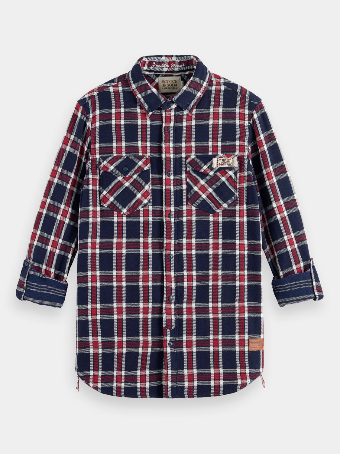 Double-faced twill check shirt - Scotch & Soda AU